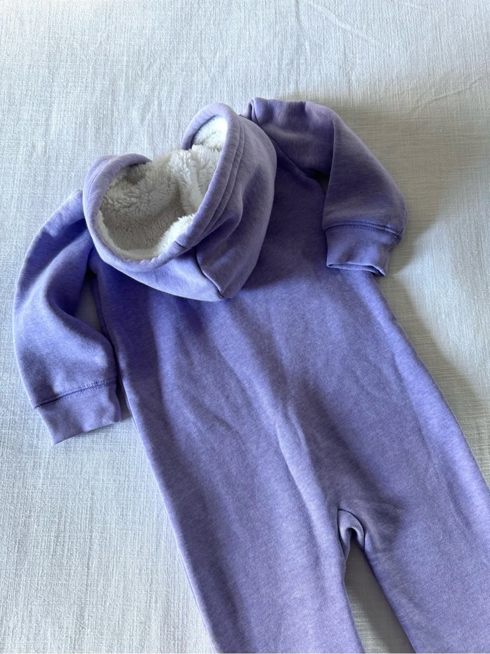 Primary Baby teddy fleece-lined zip romper - 12-18 months